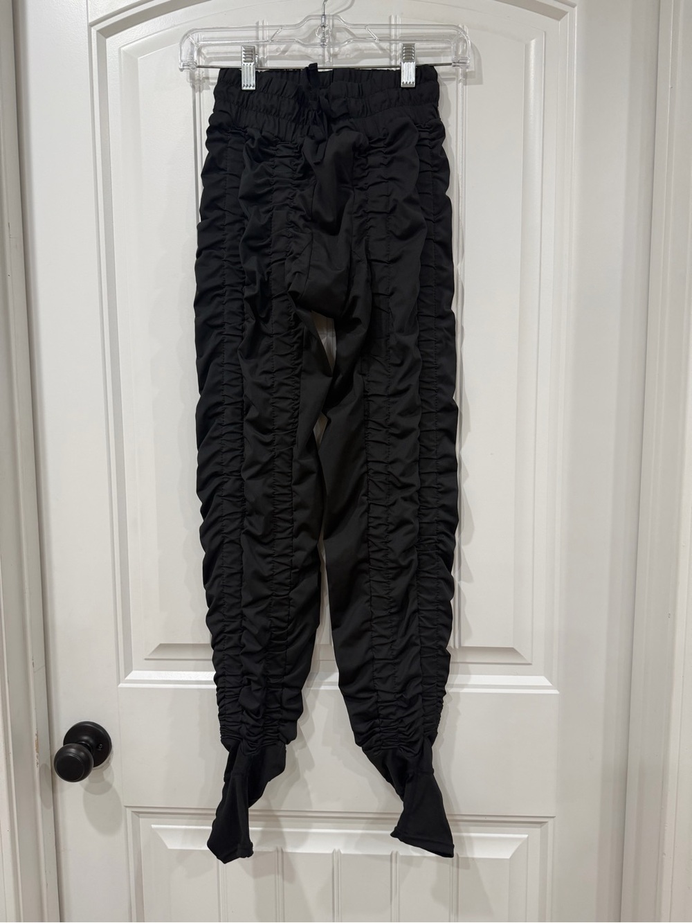 Black Resistance Band Leggings with Drawstring